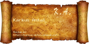 Karkus Antal névjegykártya